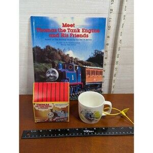 VINTAGE 1989 Thomas the Tank Engine Book & Wedgwood Mug Boxed Set Shining Time